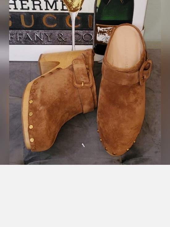 Veronica Beard Shoes - NWOT Veronica Beard Tan Suede Slip-On Clogs